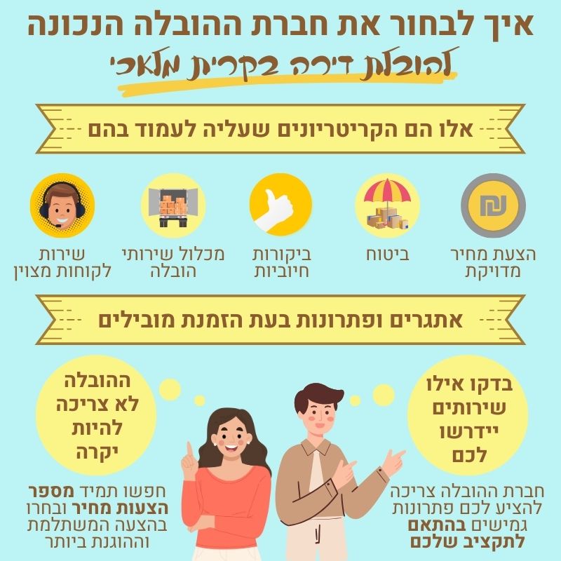 איך לבחור חברת הובלות בקרית מלאכי